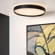 Lucide Nuria - plafondverlichting - Ø 50 x 7,5 cm - 36W LED incl. - 3 stappen dimbaar - zwart