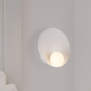 Nova Luce Minim - wandlamp - Ø 23 x 23 cm - zandwit en opaalglas
