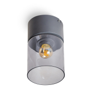 ETH Sledge Glass - plafondlamp - Ø 12 x 18 cm - gerookt