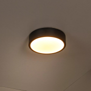 Lucide Unar - plafondverlichting - Ø 20 x 5 cm - 12W dimbare LED incl. -  3 stappen dimmer - zwart