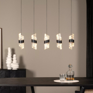 Lucide Kligande - hanglamp - 84 x 8 x 150 cm - 5 x 7,8W dimbare LED incl. - zwart