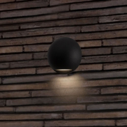 Nova Luce Passo - buiten wandverlichting - Ø 12 x 4 cm - 3W LED incl. - IP65 - zandzwart