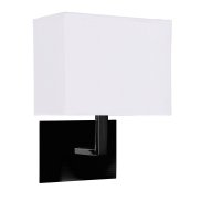 Searchlight Hotel - wandlamp - 20 x 26 cm - mat zwart en wit