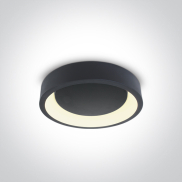 ONE Light LED Decorative Plafo Round - plafondverlichting - Ø 45,5 x 13,2 cm - 32W LED incl. - antraciet - instelbare lichtkleur