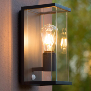 Lucide Claire - buiten wandverlichting met sensor - 14 x 16 x 29 cm - IP54 - antraciet