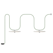 Creative Cables Eiva Ellepì - draagbare lichtslinger -  5,6 meter totale lengte - 2 x E27 fitting met siliconen kabelhouder - IP65 - groen & wit