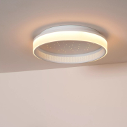 Lucide Estreja - plafondlamp met afstandsbediening - Ø 40 x 9 cm - 40W + 10W LED incl. - wit