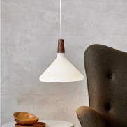 Design for the People Nori 27 - hanglamp - Ø 27 x 33,5 cm - wit glas