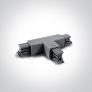 ONE Light Square Track Accessories - T-connector links - 3-fase railsysteem - 16A - grijs