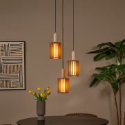 Lucide Lambres - hanglamp - Ø 40 x 164 cm - taupe