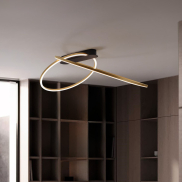 Nova Luce Kiklos - plafondlamp - Ø 72 x 30 cm - 42W dimbare LED incl. - messing goud