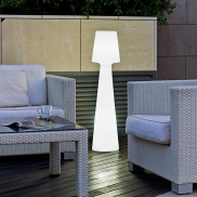 New Garden Lola 110 - oplaadbare vloerlamp met afstandsbediening - Ø 26,5 x 110 cm - 12W dimbare LED incl. - IP65 - wit