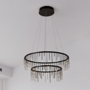 Nova Luce Stellar - hanglamp - Ø 65 x 150 cm - 41W dimbare LED incl. - zwart chroom