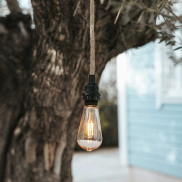 New Garden Arteixo - hanglamp met stekker - Ø 4,5 x 500 cm - IP54 - jute