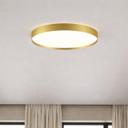 Nova Luce Roi - plafondlamp - Ø 50 x 8,5 cm - 48W dimbare LED incl. - geborsteld goud