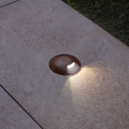 Century Italia Argo - grondspot met 1 venster - Ø5,8 x 6,5 cm - 0,75W LED incl. - 4000K - IP67 - bruin