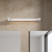 Nova Luce Arga - wandlamp - 60 x 4,2 x 10 cm - 17W LED incl. - IP44 - zandwit