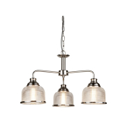 Searchlight Bistro II - hanglamp - Ø 56 x 88 cm - satijn zilver