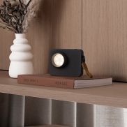 Nova Luce Kedros - oplaadbare tafellamp -  14 x 11 x 5 cm - 3W dimbare LED incl. - zwart