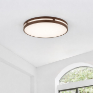 Nova Luce Wheel - plafondlamp - Ø 45 x 6 cm - 30W LED incl. - koffiebruin