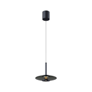 Artdelight Madison - hanglamp - Ø 22 x 200 cm - 11W dimbare LED incl. - zwart en smoke