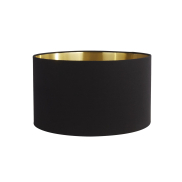 Searchlight Velvet Drum - lampenkap - Ø 40 x 24 cm - zwart en goud
