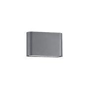 Nova Luce Soho - buiten wandverlichting - 18,5 x 3 x 10 cm - 2 x 5W LED incl. - IP54 - donkergrijs