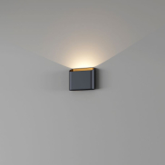 Artdelight Diaz 1L - wandverlichting - 14,5 x 12 x 3,8 cm - 6W LED incl. - IP54 - zwart met goud