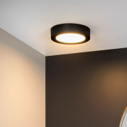 Lucide Brice-Led - plafondverlichting - Ø 18 x 3,9 cm - 11W dimbare LED incl. - IP44 - zwart