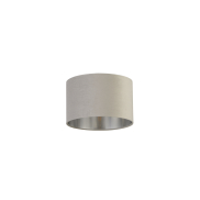 Searchlight Drum Shade - lampenkap - Ø 28 x 18 cm - lichtgrijs en geborsteld zilver