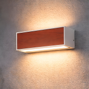 Nova Luce Brown - buiten wandverlichting op zonne-energie - 25,8 x 8,6 x 8,6 cm - 2W LED incl. - IP65 - zandwit en hout