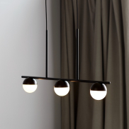 Nordlux Contina - hanglamp - 90 x 10 x 241,3 cm - zwart en opaal wit