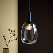 Nordlux Alton - hanglamp - Ø 23 x 343 cm - zwart en gerookt glas