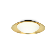 Faro Side - wand/plafondverlichting - Ø 39 x 11 cm - 15W LED incl. - zwart en goud