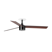 Faro Rudder Tek 3 L - plafondventilator met licht en inbouwrozet - Ø 132 cm - mat zwart - 2700K