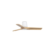 Faro Heywood Tub S - plafondventilator - Ø 90 cm - mat wit en pino