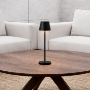 Nova Luce Petit - oplaadbare tafellamp - Ø 7 x 28 cm - 2W dimbare LED incl. - IP54 - donker antraciet