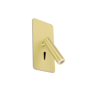 Faro Suau - inbouw wandverlichting met schakelaar - 9,5 x 17 cm - 3W LED incl. - satijn goud