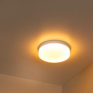 Lucide Biskit - plafondlamp met bewegingssensor - Ø 28 x 7,5 cm - 18W LED incl. - IP44 - wit