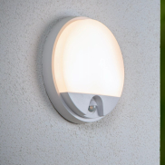 Lucide Hups IR - buiten wandlamp met sensor - Ø 21 x 4,9 cm - 10W LED incl. - IP54 - wit