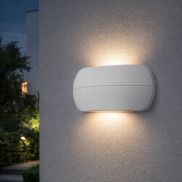 Nova Luce Prato - buiten wandverlichting - 18,4 x 11 x 3,6 cm - 10W LED incl. - IP65 - zandwit