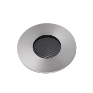 Faro Grund - ronde grondspot voor buiten - Ø 80 mm, Ø 60 mm inbouw - 7W LED incl. - IP67 - satijn inox – warm witte lichtkleur (3000K)