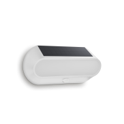 Century Italia Aura - buiten wandlamp op zonne-energie met sensor - 25 x 6,6 x 12 cm - 5W LED incl. - IP54 - wit