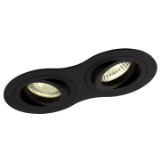 Maxlight Signal II - inbouwspot - 170 x 90 mm, Ø 2 x 75 mm inbouwmaat - zwart