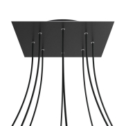 Creative Cables - Rose-One Vierkant plafondrozet voor 8 lichtpunten - 40 x 40 x 3,5 cm - zwart