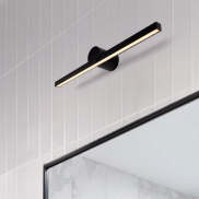 Nova Luce Breggo - wandlamp - 61 x 7,5 x 10 cm - 12W LED incl. - IP54 - zandzwart