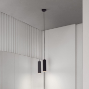 Nova Luce Mao - hanglamp - Ø 5,5 x 200 cm - IP44 - zandzwart