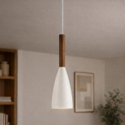 Design for the People Pure 10 - hanglamp - Ø 10 x 344 cm - wit en bruin