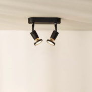 Lucide Jaster 2 - opbouwspot - 20 x 6 x 15,5 cm - 2 x 5W LED incl. - zwart