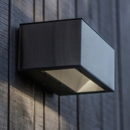 Lutec Gemini - buiten wandlamp - 14 x 9 x 6 cm - 10,5W LED incl. - IP54 - roestvrij staal